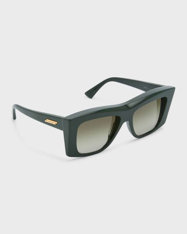 Beveled Acetate Rectangle Sunglasses
